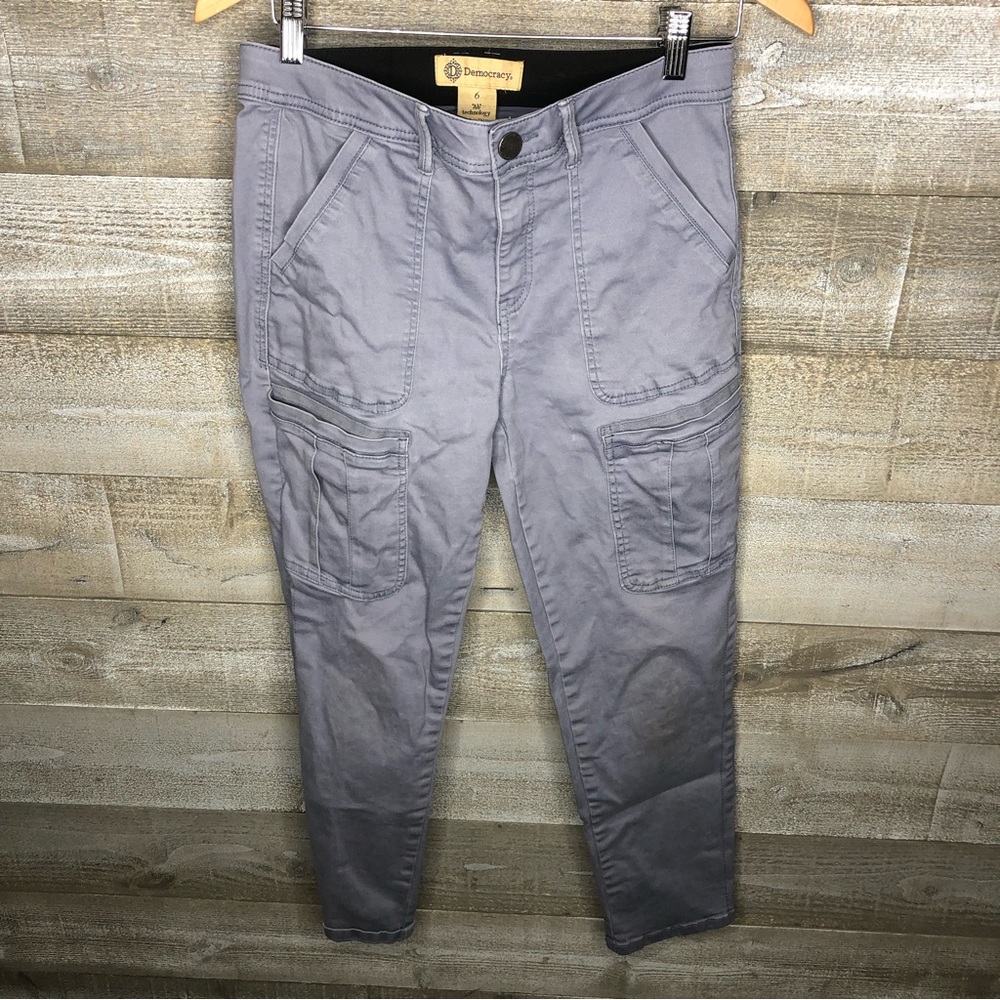 Democracy ab technology grey cargo skinny stretchy slimming pants